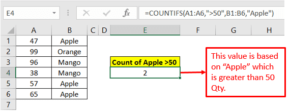 Countifs with combining numeric and text conditions