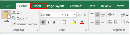 Click on Insert Tab to apply pivot table