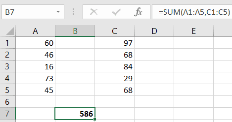 How to Sum non-adjacent cells