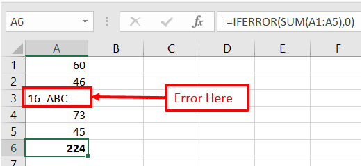 How to ignore errors in sum function