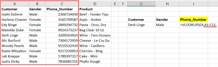 Selecting table range using Vlookup