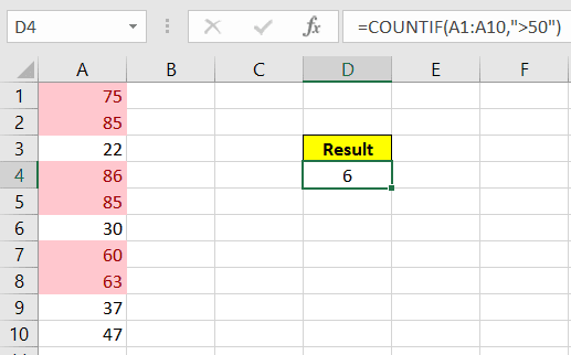 Countif with single criteria