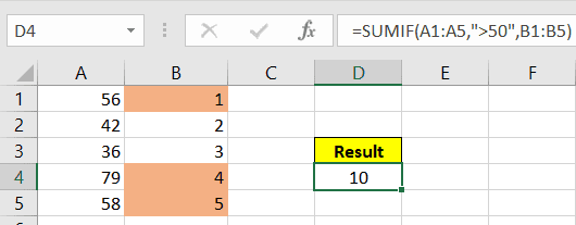 Use Sumif with single criteria