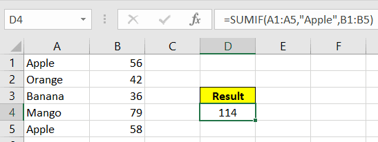 Use Sumif with Text criteria