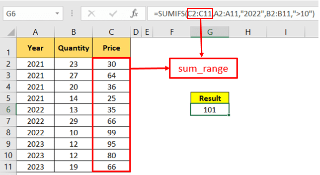 Use Sumifs with multiple conditions